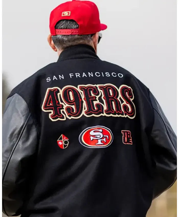 TRUE x Nike x San Francisco 49ers Destroyer Varsity Jacket  - Recreated