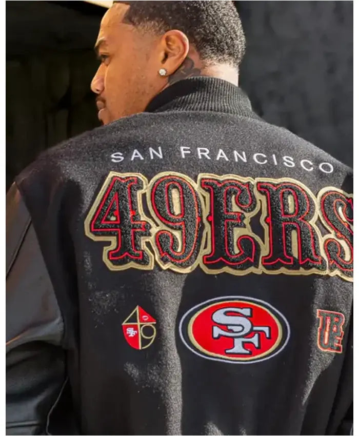 TRUE x Nike x San Francisco 49ers Destroyer Varsity Jacket  - Recreated