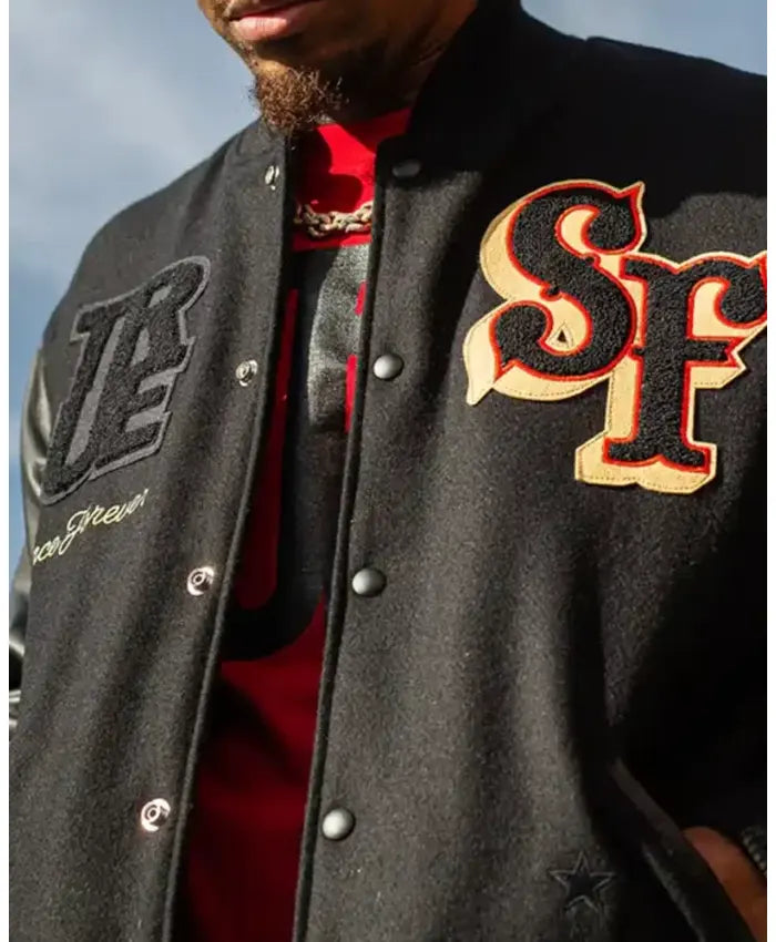 TRUE x Nike x San Francisco 49ers Destroyer Varsity Jacket  - Recreated