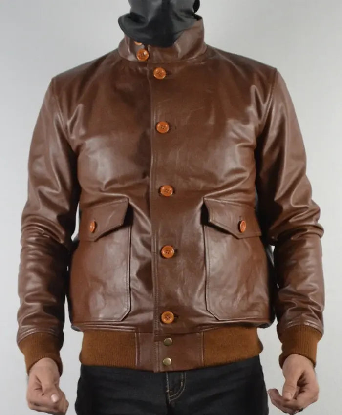 Tan Bomber Jacket Mens  - Recreated