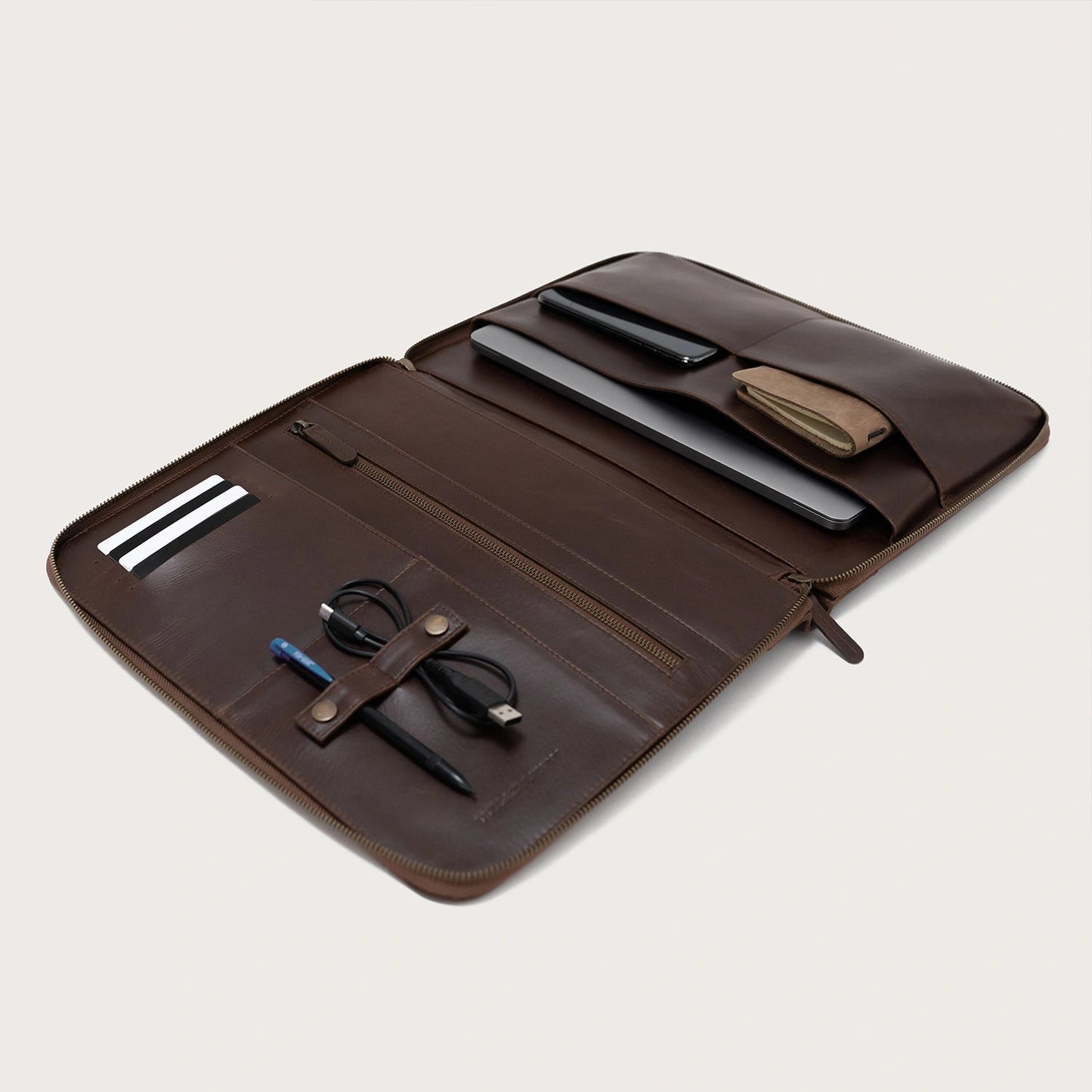 The Eclectic Vintage Brown Leather Folio Organizer
