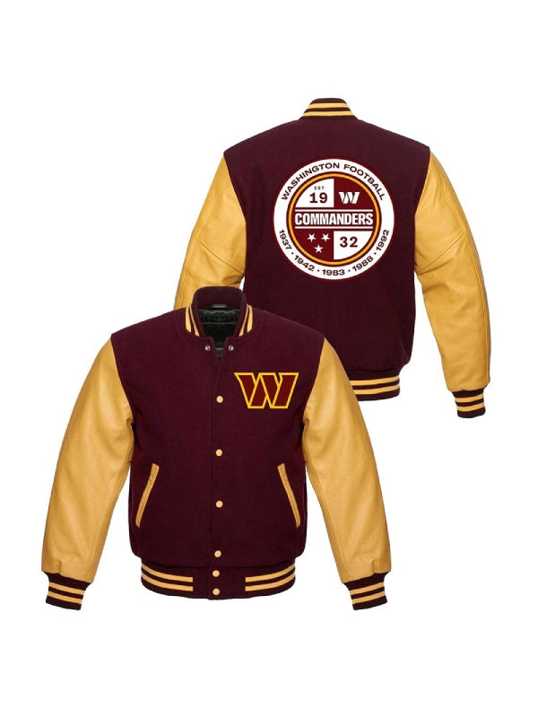 Washington Commanders Letterman Jacket  - Recreated