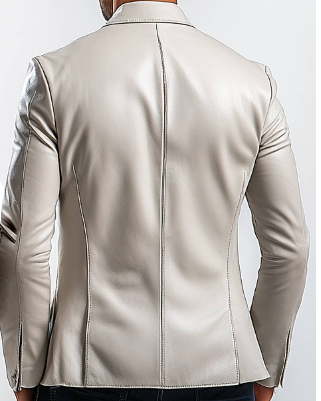 William White Leather Blazer – Men’s White Leather Blazer