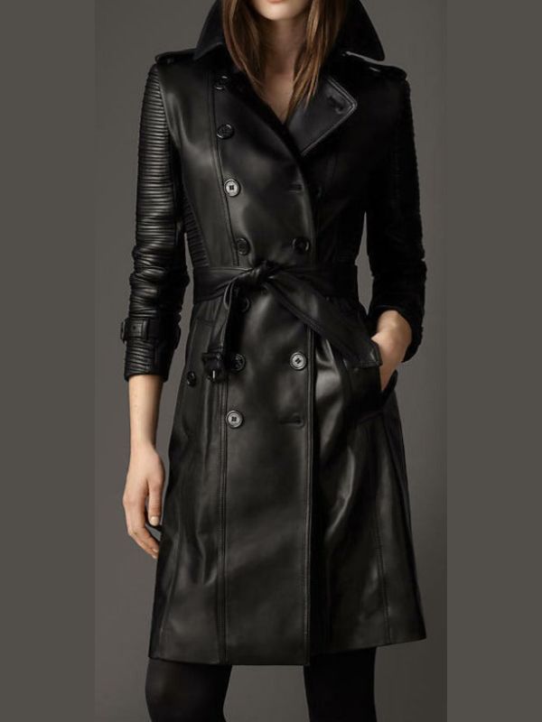 Women’s Black Military Stylish Leather Coat – Edgy &amp; Timeless