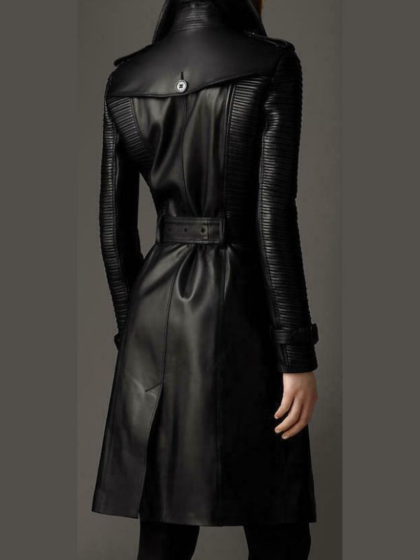 Women’s Black Military Stylish Leather Coat – Edgy &amp; Timeless