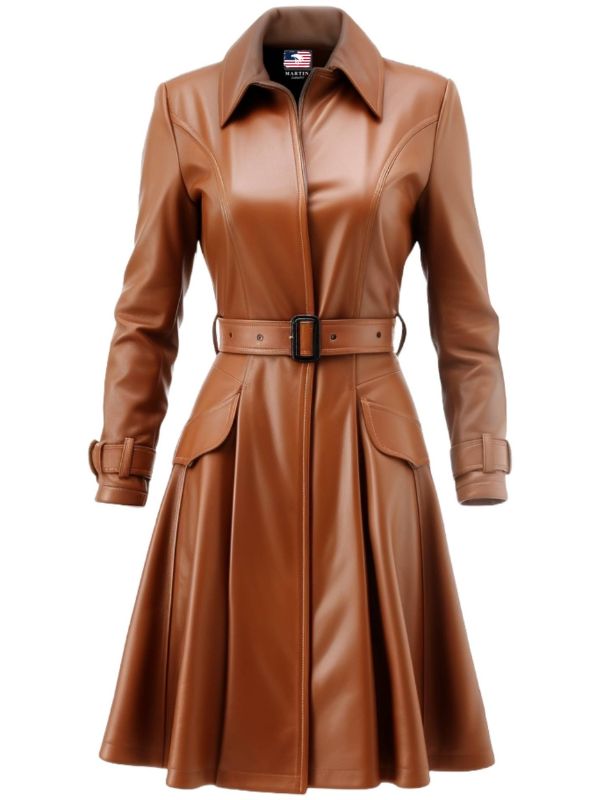 Women’s Brown Leather Coat – Stylish and Elegant Outerwear