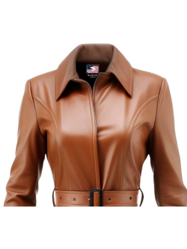 Women’s Brown Leather Coat – Stylish and Elegant Outerwear