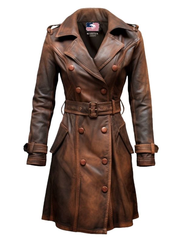 Women’s Brown Vintage Leather Coat – Timeless Vintage Style