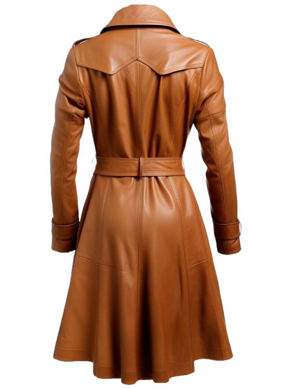 Women’s Tan Leather Coat – Elegant and Lightweight Outerwear