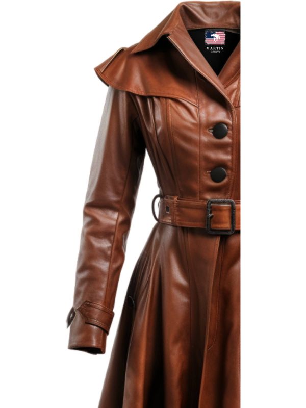 Women’s Vintage Brown Distressed Leather Coat – Classic Timeless Style