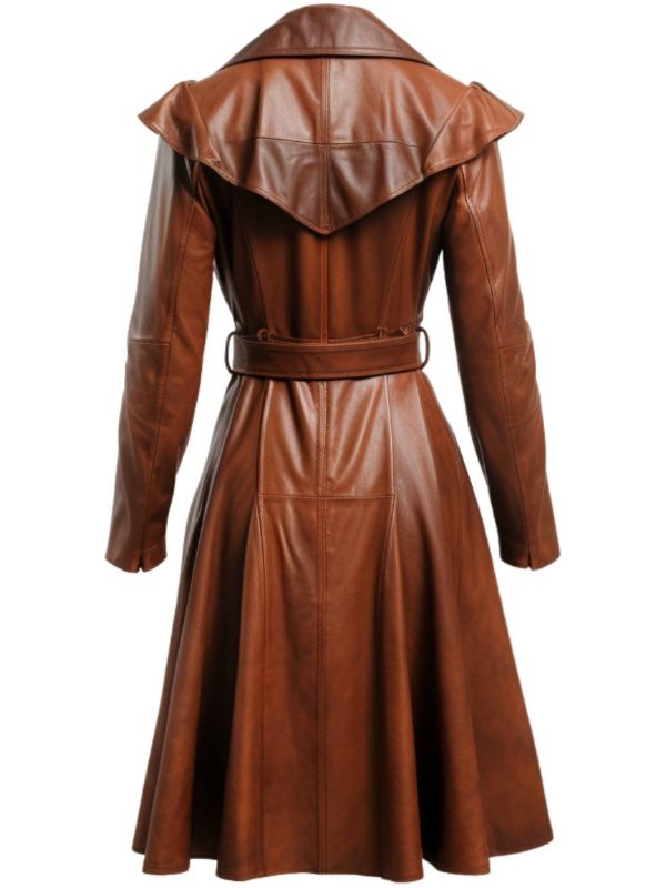 Women’s Vintage Brown Distressed Leather Coat – Classic Timeless Style