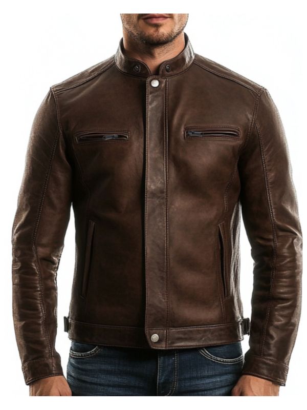 Adam Leather Brown Jacket - Men Leather Jacket Brown