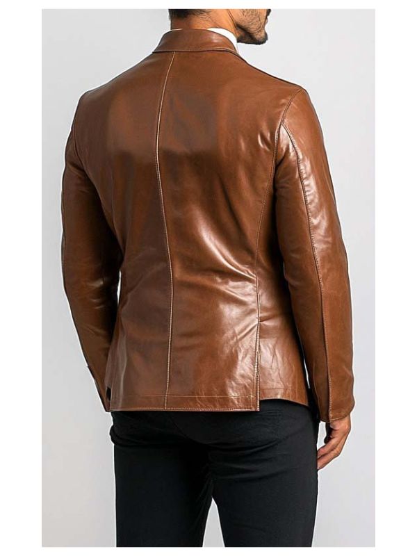Austin Brown Premium Leather Blazer - Brown Leather Jacket