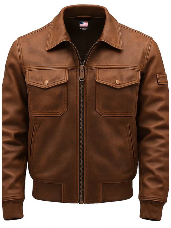 Bobby Leather Brown Jacket - Men Leather Jacket Brown
