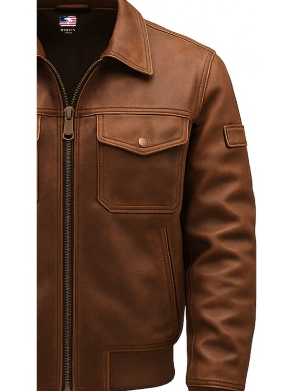 Bobby Leather Brown Jacket - Men Leather Jacket Brown