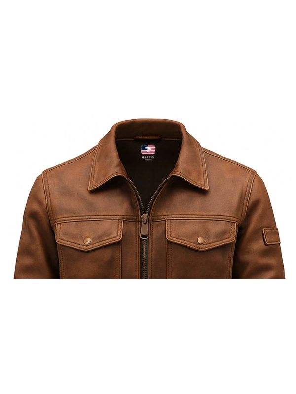 Bobby Leather Brown Jacket - Men Leather Jacket Brown