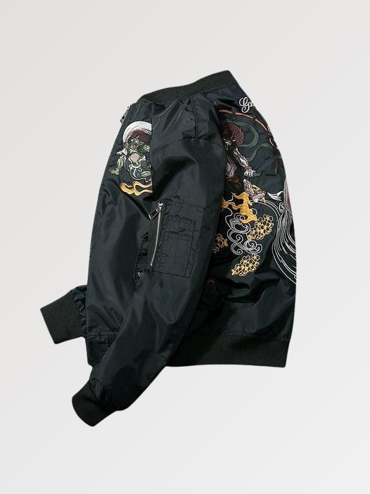 Japanese Yokai Embroidered Bomber - Sublimation Jacket ( Recreated Edition )
