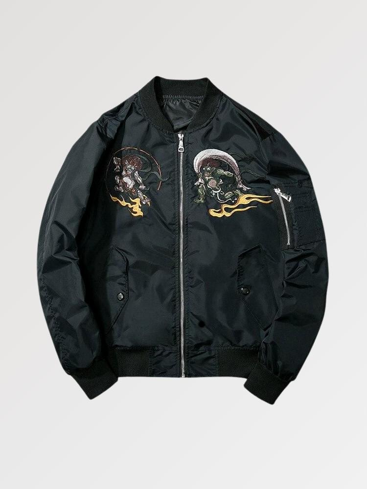 Japanese Yokai Embroidered Bomber - Sublimation Jacket ( Recreated Edition )