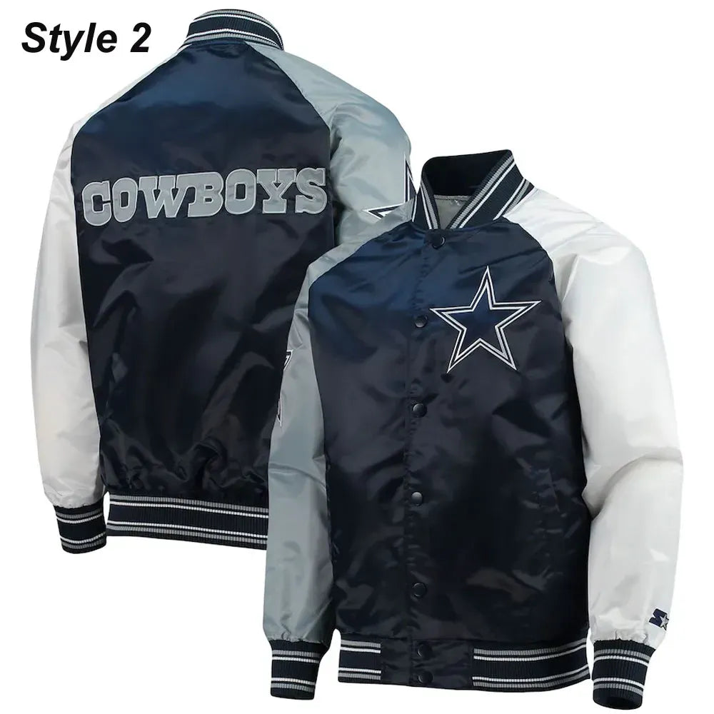 Dallas Cowboys The Tradition II Satin Blue and Grey Jacket