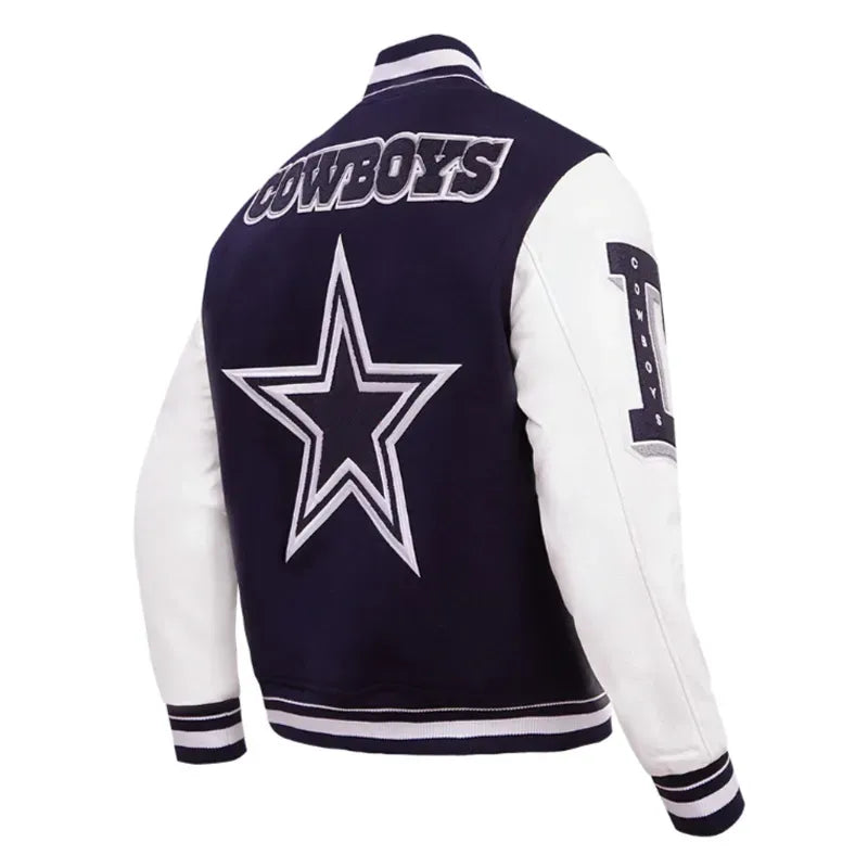 Dallas Cowboys Mashup Rib Varsity Wool/Leather Jacket