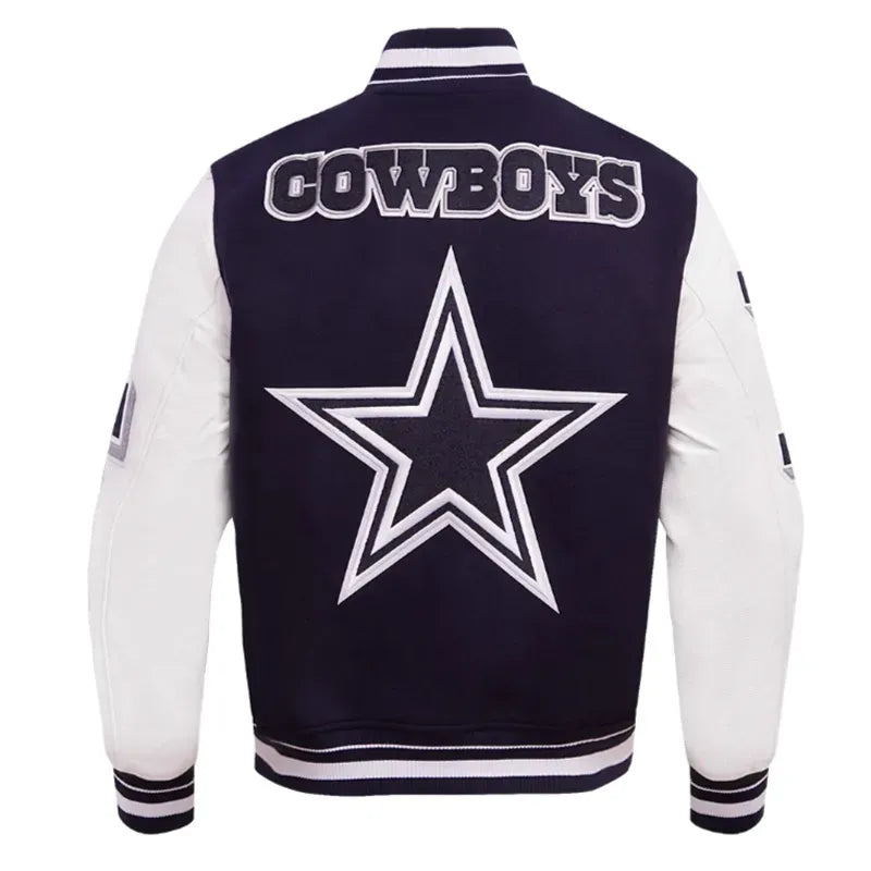 Dallas Cowboys Mashup Rib Varsity Wool/Leather Jacket