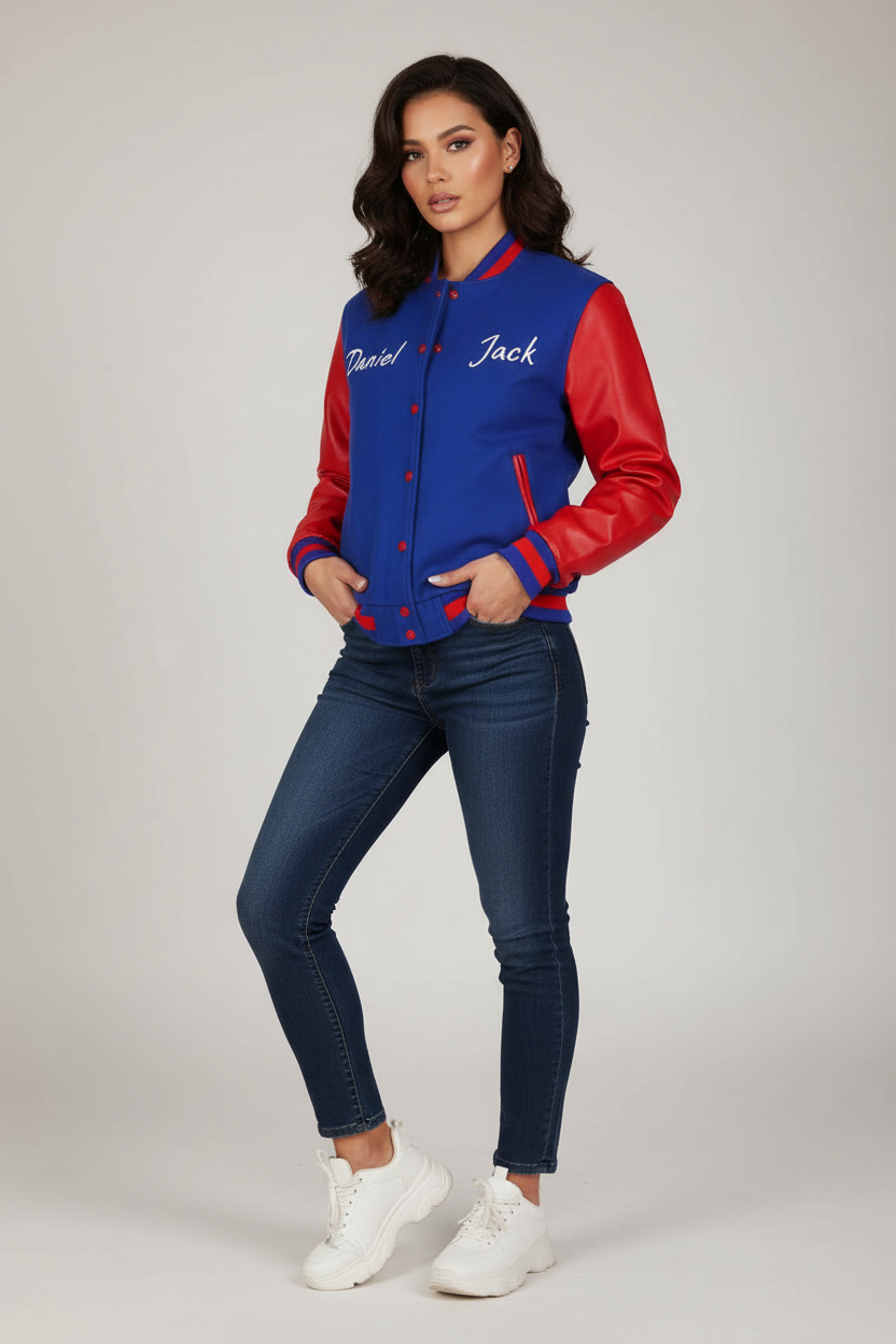 Daniel Jack Blue Red Varsity - Female Model