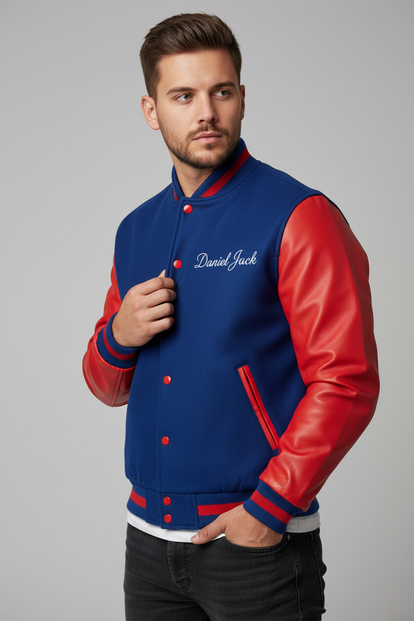 Daniel Jack Blue Red Varsity - Male Model
