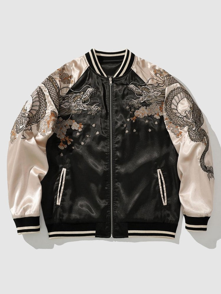 Embroidered Sukajan Japanese Dragon 'Shishu' - Sublimation Jacket ( Recreated Edition )