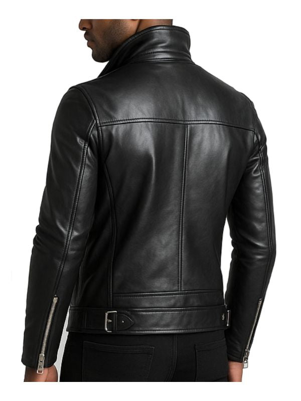 Ezra Black Leather Jacket - Men Leather Jacket Black