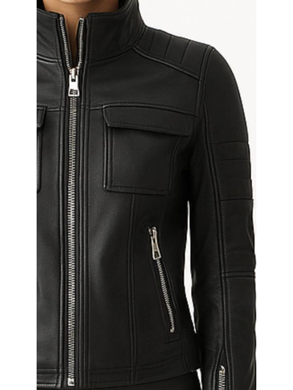 Grace Leather Black Jacket - Women Leather Jacket Black