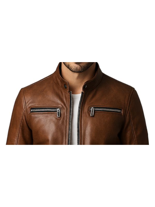 Henry Brown Leather Jacket - Men Leather Jacket Brown