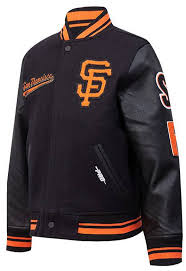 San Francisco Giants Black Letterman Jacket  - Recreated