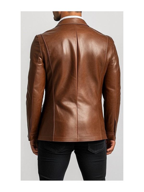 Jack Brown Premium Leather Blazer -  Leather Jacket For Men