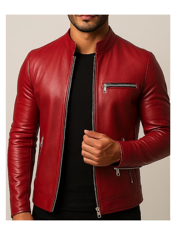 Jack Red Leather Jacket - Leather Jacket for Men Red