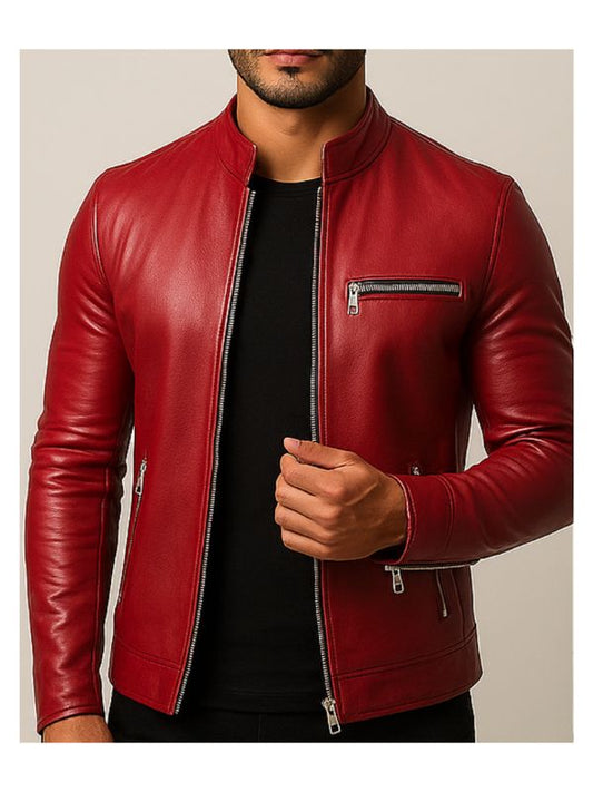 Jack Red Leather Jacket - Leather Jacket for Men Red