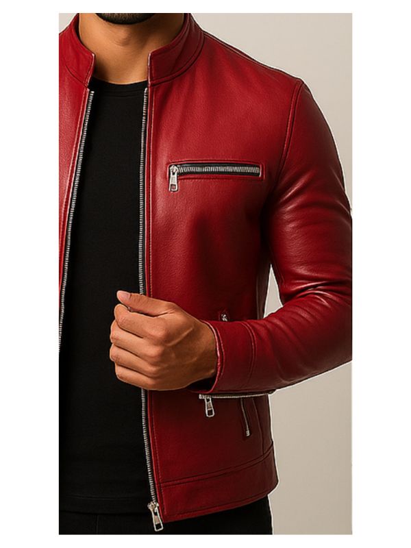 Jack Red Leather Jacket - Leather Jacket for Men Red