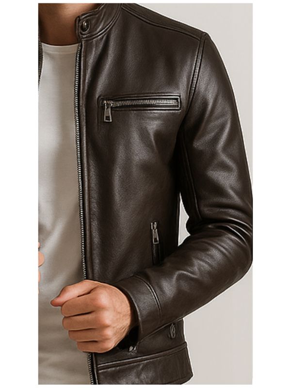 James Leather Brown Jacket - Men Leather Jacket Brown
