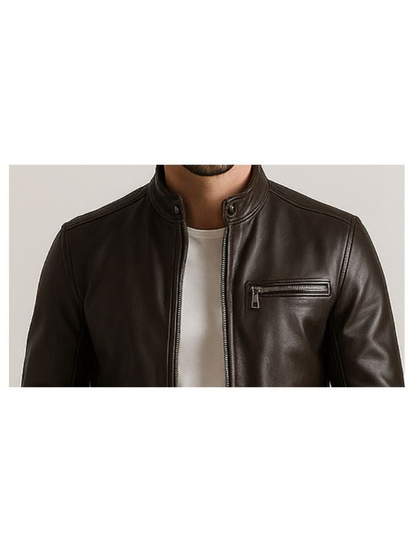 James Leather Brown Jacket - Men Leather Jacket Brown