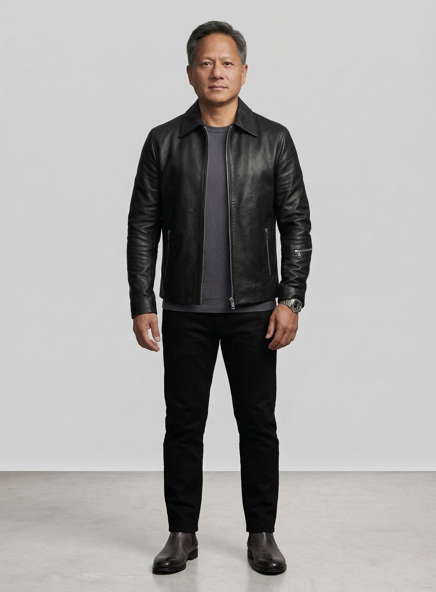 Jensen Huang Leather Jacket