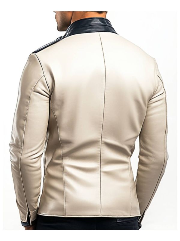 Jesse white Leather Jacket - Men Leather Jacket white