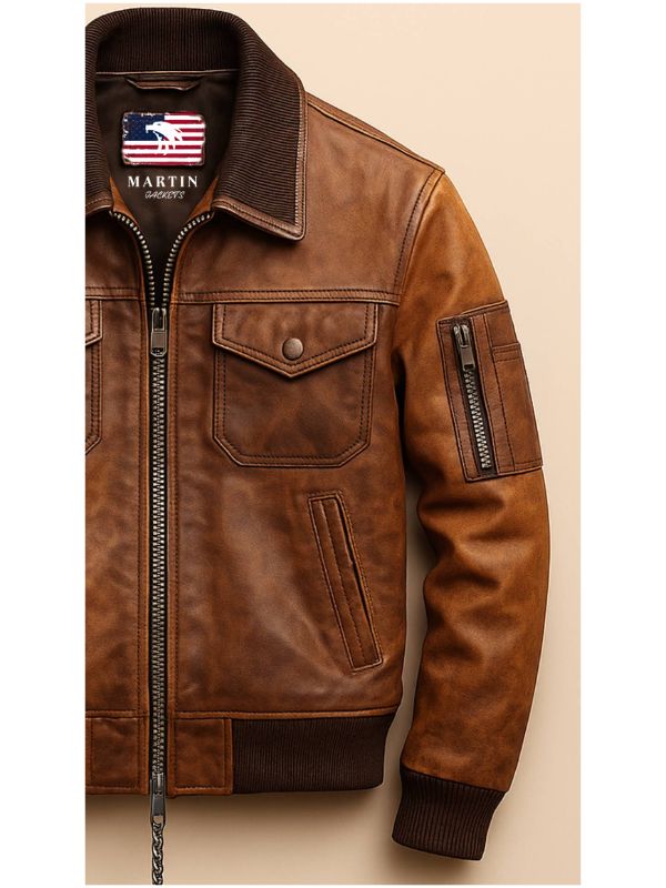 Kai Leather Brown Jacket - Men Leather Jacket Brown