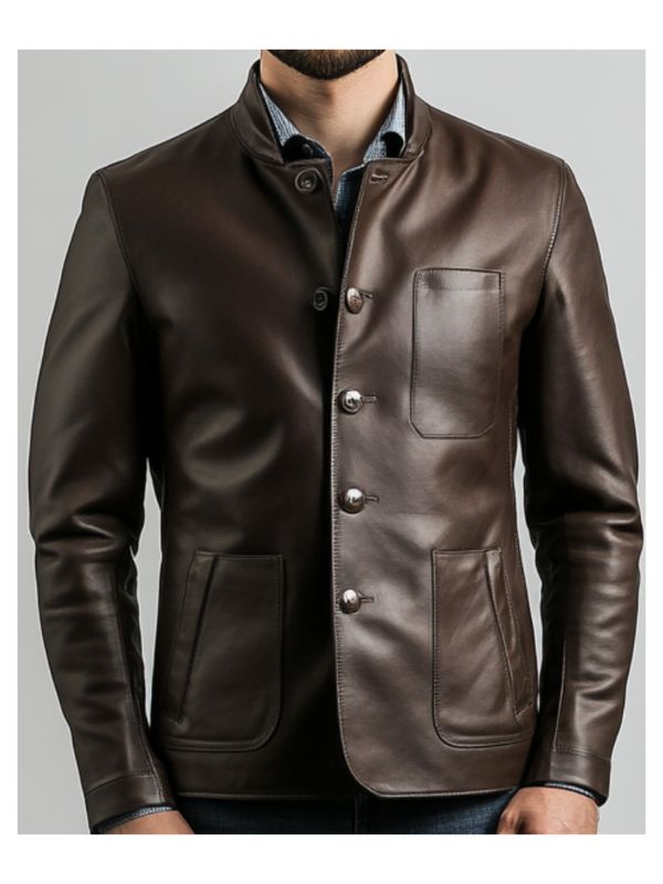 Lucas Leather Brown Jacket - Men Leather Jacket Brown