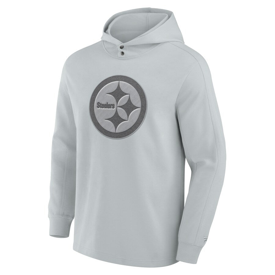 Pittsburgh Steelers FELT Gray Hoodie