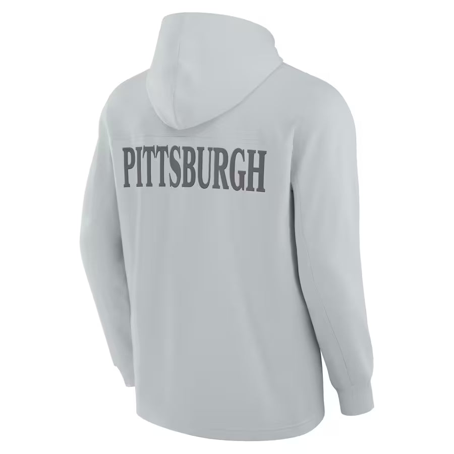 Pittsburgh Steelers FELT Gray Hoodie