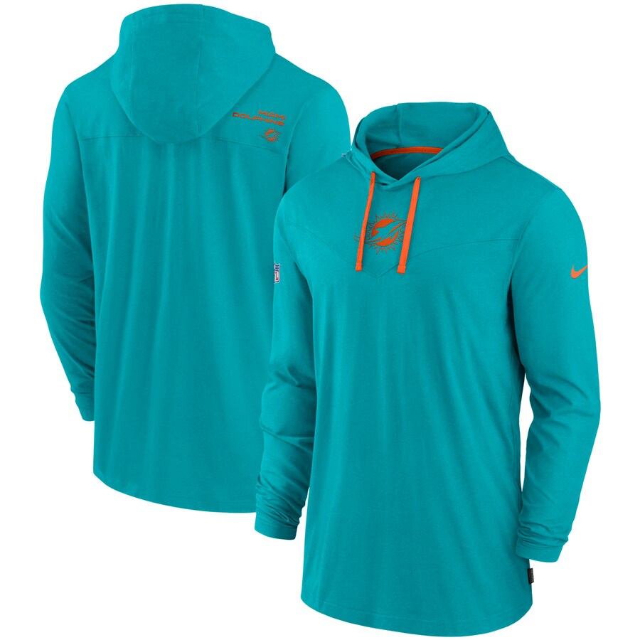 Miami Dolphins Sideline Hoodie Performance Long Sleeve T-Shirt