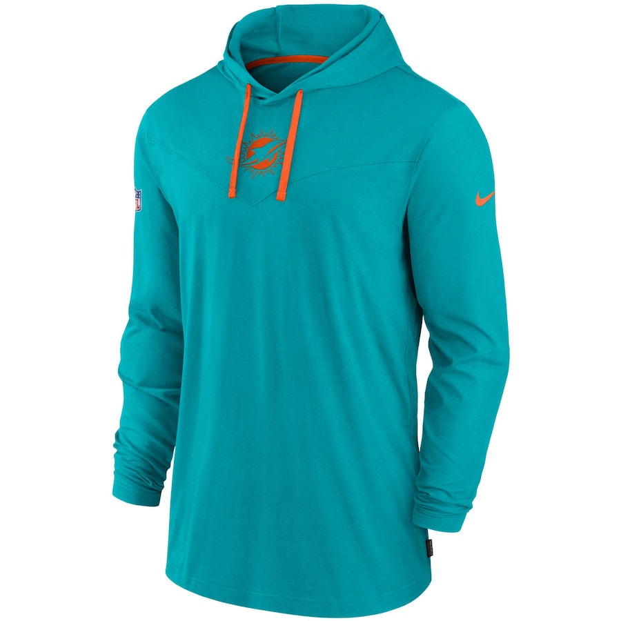 Miami Dolphins Sideline Hoodie Performance Long Sleeve T-Shirt