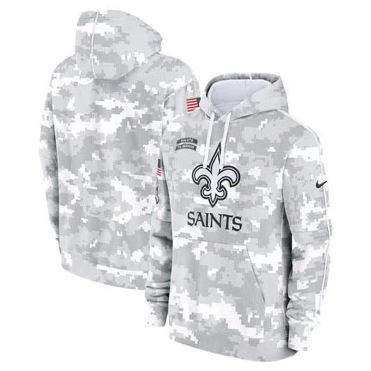 2024 New Orleans Saints Arctic Camo Salute to Service Hoodie