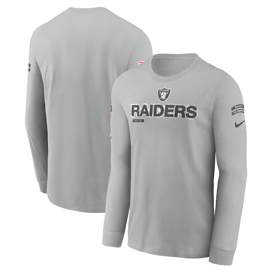 2024 Las Vegas Raiders Salute to Service Long Sleeve Hooded T-Shirt
