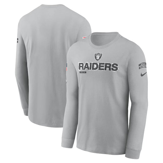2024 Las Vegas Raiders Salute to Service Long Sleeve Hooded T-Shirt