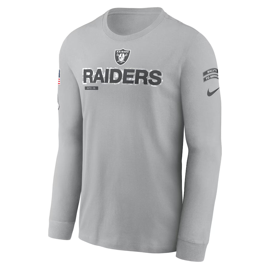 2024 Las Vegas Raiders Salute to Service Long Sleeve Hooded T-Shirt